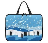 Treer 10-17Inch Laptop Bag, Modern Music Style Tote Bag for Women Men, Waterproof Laptop Case with Zippered, Scratch and Dust Resistant Computer Sleeve for Business,Office (Blue,10 inch)