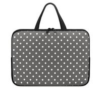 Treer 10-17Inch Laptop Bag, Polka Dot Print Tote Bag for Women Men, Waterproof Laptop Case with Zippered, Large Scratch and Dust Resistant Computer Sleeve for Business, School (Gray,12 inch)