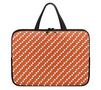 Treer 10-17Inch Laptop Bag, Polka Dot Print Tote Bag for Women Men, Waterproof Laptop Case with Zippered, Large Scratch and Dust Resistant Computer Sleeve for Business, School (Orange,10 inch)
