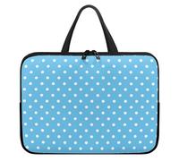 Treer 10-17Inch Laptop Bag, Polka Dot Print Tote Bag for Women Men, Waterproof Laptop Case with Zippered, Large Scratch and Dust Resistant Computer Sleeve for Business, School (Blue,17 inch)