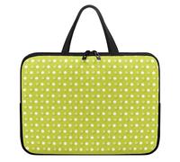 Treer 10-17Inch Laptop Bag, Polka Dot Print Tote Bag for Women Men, Waterproof Laptop Case with Zippered, Large Scratch and Dust Resistant Computer Sleeve for Business, School (Yellow,10 inch)