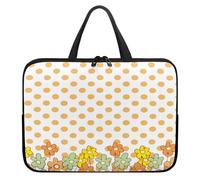 Treer 10-17Inch Laptop Bag, Polka Dot Series Tote Bag for Women Men, Waterproof Laptop Case with Zippered, Large Scratch and Dust Resistant Computer Sleeve for Business, School (Orange,12 inch)