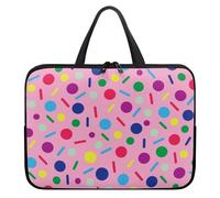 Treer 10-17Inch Laptop Bag, Polka Dot Series Tote Bag for Women Men, Waterproof Laptop Case with Zippered, Large Scratch and Dust Resistant Computer Sleeve for Business, School (Pink,17 inch)