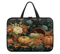Treer 10-17Inch Laptop Bag, Pumpkin Print Tote Bag for Women Men, Waterproof Laptop Case with Zippered, Large Scratch and Dust Resistant Computer Sleeve for Business, School (Orange 8,13 inch)
