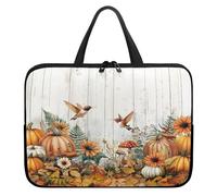 Treer 10-17Inch Laptop Bag, Pumpkin Print Tote Bag for Women Men, Waterproof Laptop Case with Zippered, Large Scratch and Dust Resistant Computer Sleeve for Business, School (Orange 2,12 inch)