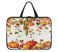 Treer 10-17Inch Laptop Bag, Pumpkin Print Tote Bag for Women Men, Waterproof Laptop Case with Zippered, Large Scratch and Dust Resistant Computer Sleeve for Business, School (Orange 6,10 inch)