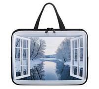 Treer 10-17Inch Laptop Bag, Snow Scene Tote Bag for Women Men, Waterproof Laptop Case with Zippered, Large Scratch and Dust Resistant Computer Sleeve for Business, School (White 2,17 inch)