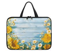 Treer 10-17Inch Laptop Bag,Sunflower Pattern Tote Bag for Women Men,Waterproof Laptop Case with Zippered,Scratch and Dust Resistant Computer Sleeve for Business,Office,School (Light Blue,13 inch)