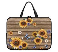 Treer 10-17Inch Laptop Bag,Sunflower Pattern Tote Bag for Women Men,Waterproof Laptop Case with Zippered,Scratch and Dust Resistant Computer Sleeve for Business,Office,School (Sunflower,13 inch)
