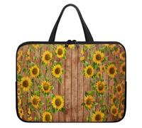 Treer 10-17Inch Laptop Bag,Sunflower Pattern Tote Bag for Women Men,Waterproof Laptop Case with Zippered,Scratch and Dust Resistant Computer Sleeve for Business,Office,School (Brown,17 inch)