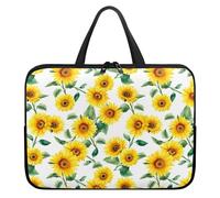 Treer 10-17Inch Laptop Bag,Sunflower Pattern Tote Bag for Women Men,Waterproof Laptop Case with Zippered,Scratch and Dust Resistant Computer Sleeve for Business,Office,School (Sunflower 2,13 inch)