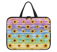 Treer 10-17Inch Laptop Bag,Sunflower Pattern Tote Bag for Women Men,Waterproof Laptop Case with Zippered,Scratch and Dust Resistant Computer Sleeve for Business,Office,School (Colorful,17 inch)