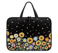 Treer 10-17Inch Laptop Bag,Sunflower Pattern Tote Bag for Women Men,Waterproof Laptop Case with Zippered,Scratch and Dust Resistant Computer Sleeve for Business,Office,School (Floral,12 inch)