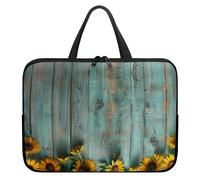Treer 10-17Inch Laptop Bag,Sunflower Pattern Tote Bag for Women Men,Waterproof Laptop Case with Zippered,Scratch and Dust Resistant Computer Sleeve for Business,Office,School (Woodgrain,10 inch)