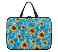 Treer 10-17Inch Laptop Bag,Sunflower Pattern Tote Bag for Women Men,Waterproof Laptop Case with Zippered,Scratch and Dust Resistant Computer Sleeve for Business,Office,School (Blue,17 inch)
