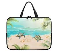 Treer 10-17Inch Laptop Bag, Turtle Pattern Tote Bag for Women Men, Waterproof Laptop Case with Zippered, Large Scratch and Dust Resistant Computer Sleeve for Business, School (Blue 2,17 inch)