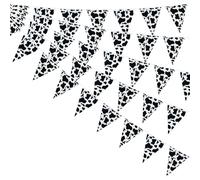 Treer 12M/39FT Bunting Fabric Double Sided, Bunting Banner Fabric Flag Banners Multicolor Triangle Flags for Outdoor Garden Themed Birthday Wedding Engagement Party Decoration, Solid color (Milk)