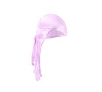 Treer 1pcs Silk Durag for Men Women, Solid Color Long Tail Durag Headwraps Unisex Sport Cap Pirate Bandanas Turban for 360 Waves (lilac,One size)