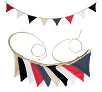 Treer 2.6M/8.5FT Bunting Fabric Double Sided, Bunting Banner Fabric Flag Banners Nordic Multicolor Triangle Flags for Outdoor Garden Themed Birthday Wedding Engagement Party Decoration (Gray)
