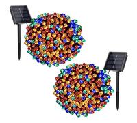 Treer 2 Pack Solar Lights Outdoor Garden Solar Powered LED Fairy String Lights 8 Modes IP66 Waterproof Outside Decorative for Patio, Festival, Party, Wedding, Christmas (Colorful,5M 20LED)