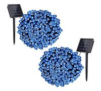 Treer 2 Pack Solar Lights Outdoor Garden Solar Powered LED Fairy String Lights 8 Modes IP66 Waterproof Outside Decorative for Patio, Festival, Party, Wedding, Christmas (Blue,12M 100LED)