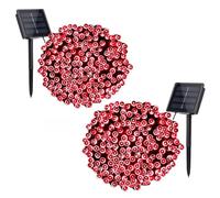Treer 2 Pack Solar Lights Outdoor Garden Solar Powered LED Fairy String Lights 8 Modes IP66 Waterproof Outside Decorative for Patio, Festival, Party, Wedding, Christmas (Red,5M 20LED)