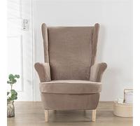 Treer 2 Pieces Stretch Wingback Chair Slipcovers Elastic Polyester Spandex Fabric Stretch Sofa Armchair Removable Wing Chair Covers Washable Furniture Protector (taupe,One size)