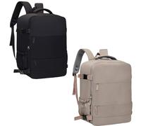 Treer 2PC Solid Color Ryanair Cabin Bags, Underseat Travel Backpack Cabin, Carry on Hand Luggage Bag 40x30x20 for Airplanes, Waterproof, Multiple Pockets Rucksack for Men and Women (Multicolor 01)
