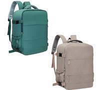Treer 2PC Solid Color Ryanair Cabin Bags, Underseat Travel Backpack Cabin, Carry on Hand Luggage Bag 40x30x20 for Airplanes, Waterproof, Multiple Pockets Rucksack for Men and Women (Multicolor 04)