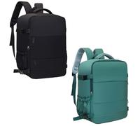 Treer 2PC Solid Color Ryanair Cabin Bags, Underseat Travel Backpack Cabin, Carry on Hand Luggage Bag 40x30x20 for Airplanes, Waterproof, Multiple Pockets Rucksack for Men and Women (Multicolor)