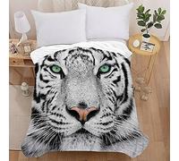 Treer 3D Animal Printed Flannel Blanket Throw, Cosy Soft Throw Blanket Hug Blanket Home Decor for Bed, Sofa, Couch, Car and Travel (Tiger,130X100cm)