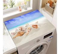 Treer 3D Beach Washer and Dryer Top Protector Mat, Washer Dryer Covers, Protector Washing Machine Cover Absorbent Quick Drying Diatomaceous Mat for Laundry Room Kitchen (Seashell Cove,40x50cm)