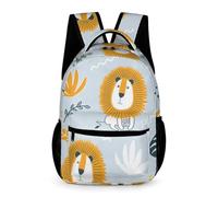 Treer 3D Cartoon Animal Kids Backpack Waterproof Boys Backpack, 20.6L Girls Backpacks, 3-14 Years Children's Backpacks Personalised Rucksack for School Travel Holiday (Lion,43x32x15cm)