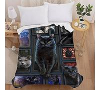 Treer 3D cat Printed Flannel Blanket Throw, Cosy Soft Throw Blanket Hug Blanket Home Decor for Bed, Sofa, Couch, Car and Travel (150X130cm,Bombay cat)