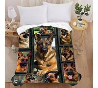 Treer 3D dog Printed Flannel Blanket Throw, Cosy Soft Throw Blanket Hug Blanket Home Decor for Bed, Sofa, Couch, Car and Travel (150X200cm,police dog)