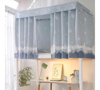 Treer 3D Flower Dormitory Bunk Bed Curtain, Blackout Curtains Students Dorm Bed Canopy Privacy Curtain for Girls Sleeper Bunk Dustproof Bed Shading Tent (1.15Mx2M(1Piece),Snow)