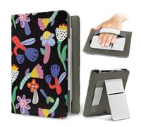 Treer 3D Pop Art Daisy Floral Stand Case for 6.8-7 Inch eReader, for Kindle Paperwhite, for Kobo Clara, Universal Folio PU Leather Cover with Hand Strap, Card Slot, Magnetic Back (Style1)