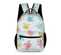 Treer 3D Print Kids Backpack Waterproof Boys Backpack, 20.6L Girls Backpacks, 3-14 Years Children's Backpacks Personalised Rucksack for School Travel Holiday (Rabbit Cat,43x32x15cm)