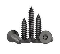 Treer 600PCS Black Micro hex socket countersunk head Self tapping screws sets Φ3 mm, Made of Stainless steel 304