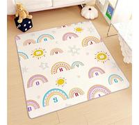 Treer Baby Splat Floor Mat for Under High Chair, Cartoon Style Highchair Splash Mat Waterproof Spill Mat Anti Slip Baby Feeding Mat/Weaning Mat/Messy Mat (130x130cm,Snowflake)