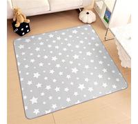 Treer Baby Splat Floor Mat for Under High Chair, Cartoon Style Highchair Splash Mat Waterproof Spill Mat Anti Slip Baby Feeding Mat/Weaning Mat/Messy Mat (150x150cm,Stars)