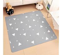 Treer Baby Splat Floor Mat for Under High Chair, Cartoon Style Waterproof Anti-Slip Feeding/Weaning/Messy Mat (150x150cm, Geometric Triangle)