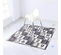 Treer Baby Splat Mat for Under High Chair, 51" Highchair Splash Floor Mat Waterproof Anti Slip Washable Spill Mat, Portable Weaning Mat/Messy Mat/Play Mat/Tablecloth/Picnic Mat (Gray Letters)