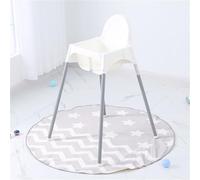 Treer Baby Splat Mat for Under High Chair, Modern Gray 51" Highchair Round Splash Floor Mat Waterproof Anti Slip Spill Mat Washable Weaning Messy Play Mat Tablecloth Picnic Mat (Star)