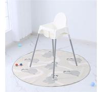 Treer Baby Splat Mat for Under High Chair, Modern Gray 51" Highchair Round Splash Floor Mat Waterproof Anti Slip Spill Mat Washable Weaning Messy Play Mat Tablecloth Picnic Mat (Sloth 2)
