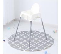 Treer Baby Splat Mat for Under High Chair, Modern Gray 51" Highchair Round Splash Floor Mat Waterproof Anti Slip Spill Mat Washable Weaning Messy Play Mat Tablecloth Picnic Mat (Geometry)