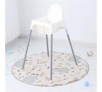 Treer Baby Splat Mat for Under High Chair, Modern Gray 51" Highchair Round Splash Floor Mat Waterproof Anti Slip Spill Mat Washable Weaning Messy Play Mat Tablecloth Picnic Mat (Sloth 1)