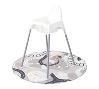 Treer Baby Splat Mat for Under High Chair, Modern Gray 51" Highchair Round Splash Floor Mat Waterproof Anti Slip Spill Mat Washable Weaning Messy Play Mat Tablecloth Picnic Mat (Forest.)