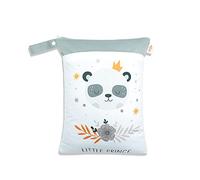 Treer Baby Wet Bag Wet Dry Cloth Diaper Bag Cute Animals Waterproof Reusable Large Double Zipper Portable Toiletry Bag Nappy Storage Bag for Travel, Beach, Pool, Daycare (Panda)