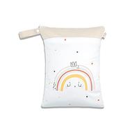 Treer Baby Wet Bag Wet Dry Cloth Diaper Bag Waterproof Reusable Large Double Zipper Creative Pattern Portable Toiletry Bag Nappy Storage Bag for Travel, Beach, Pool, Daycare (Rainbow)